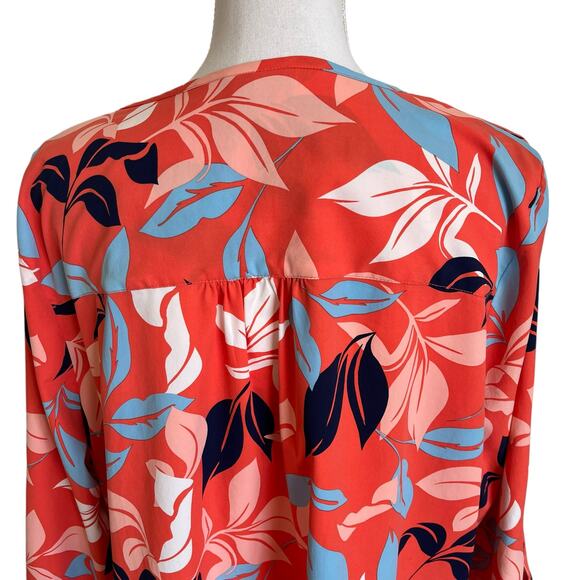 Coolibar Top Tunic Coverup Size XL Orange Tropical UPF50 Sun Protection - Picture 7 of 14